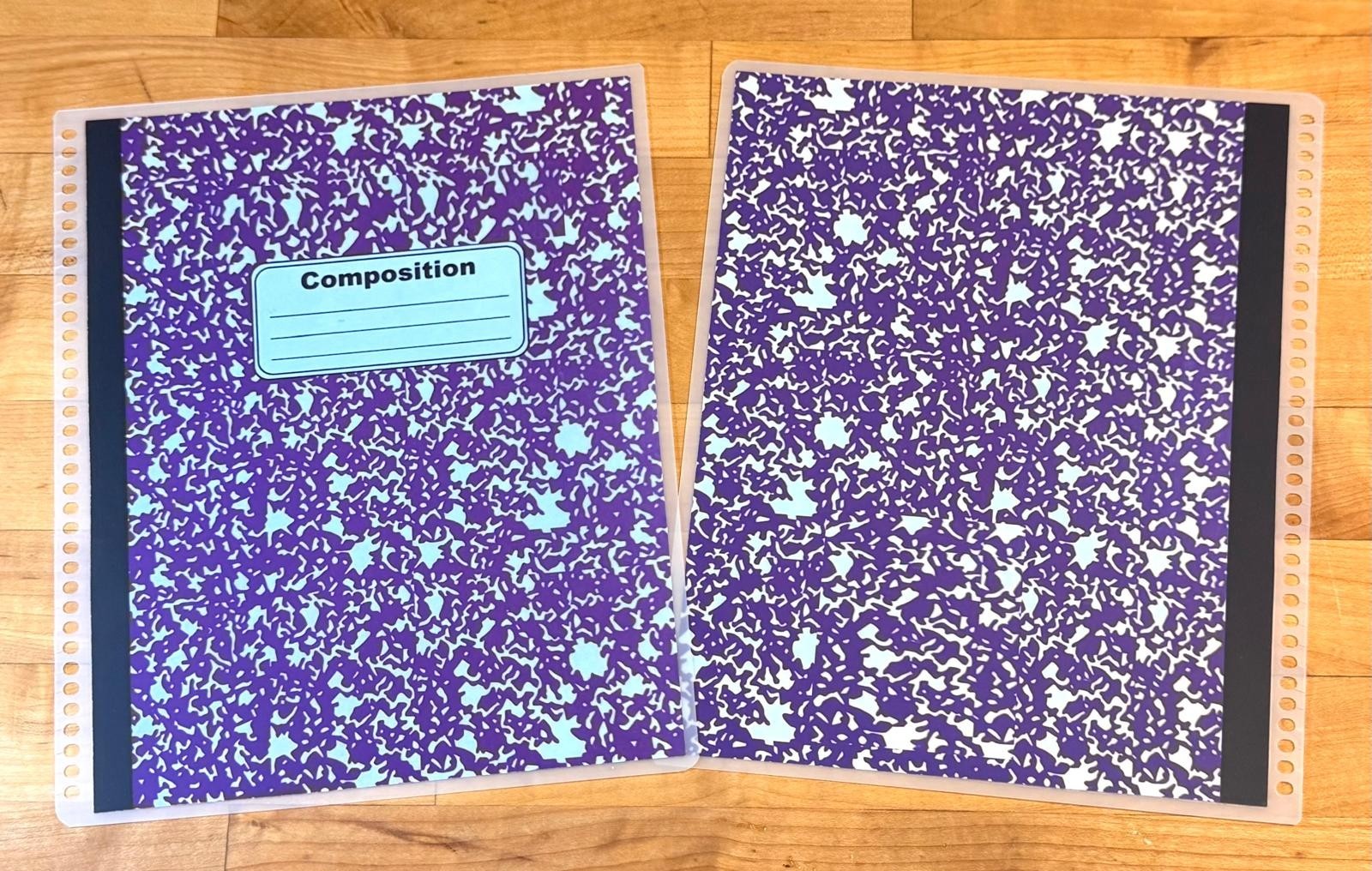 MATTE Composition Purple Notebook Cover Set 4 use w/ Erin Condren Planner~