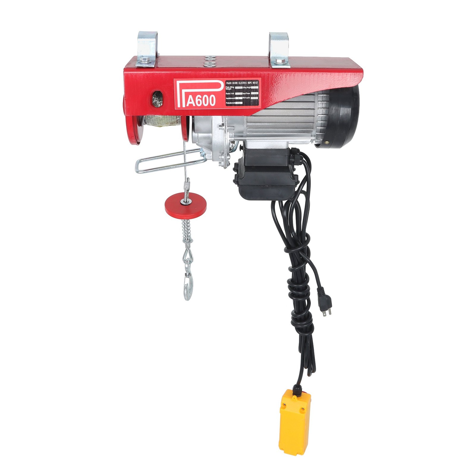 1320lbs Mini Electric Hoist 14ft Wired Remote Control 1150W 20-40ft Height 110V