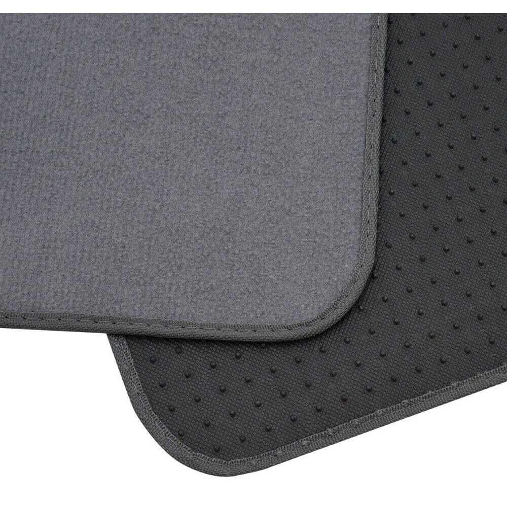 4pc Carpet Car Floor Mats Heavy Duty Heel Pad Med Gray 11.5×16.5 Rear MT-100