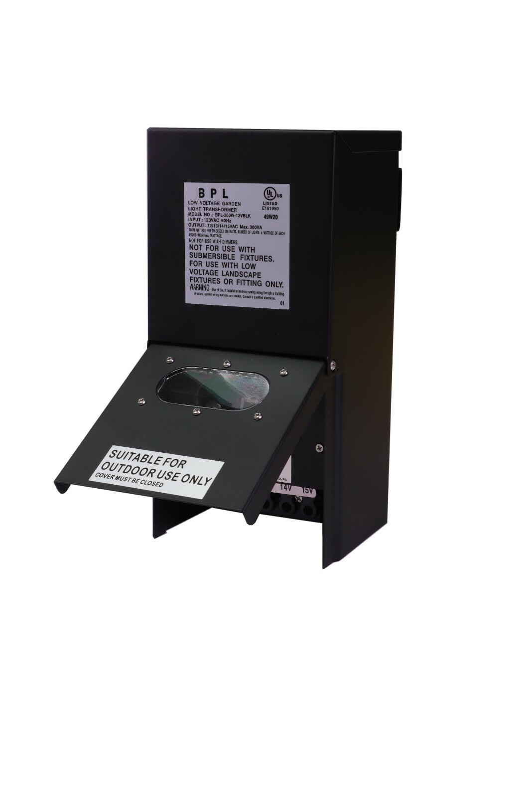 300 Watt Transformer Multi Tap 12V-13V-14V-15V Low Voltage Landscape Transformer