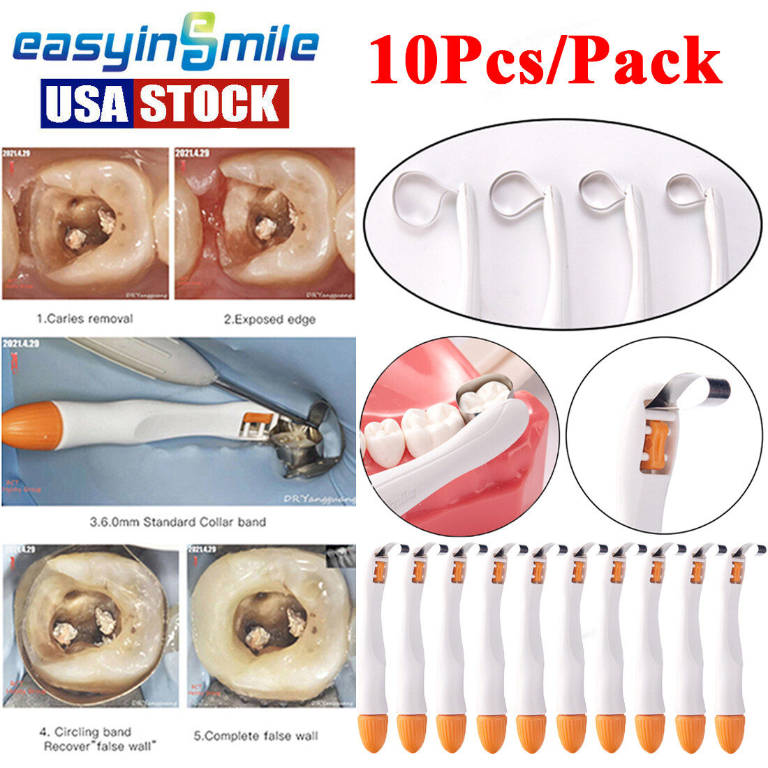 Dental Metal Pro Matrix Bands Premolar Pediatric Sectional Contoured Band 4.5MM