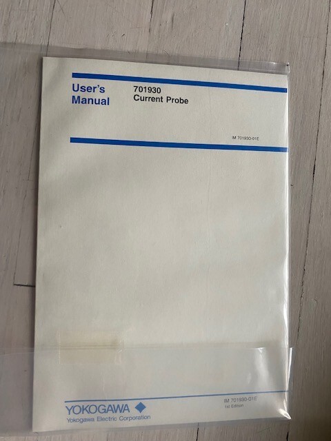 New Yokogawa current probe 701930, 150A with power supply 701938 (120V)