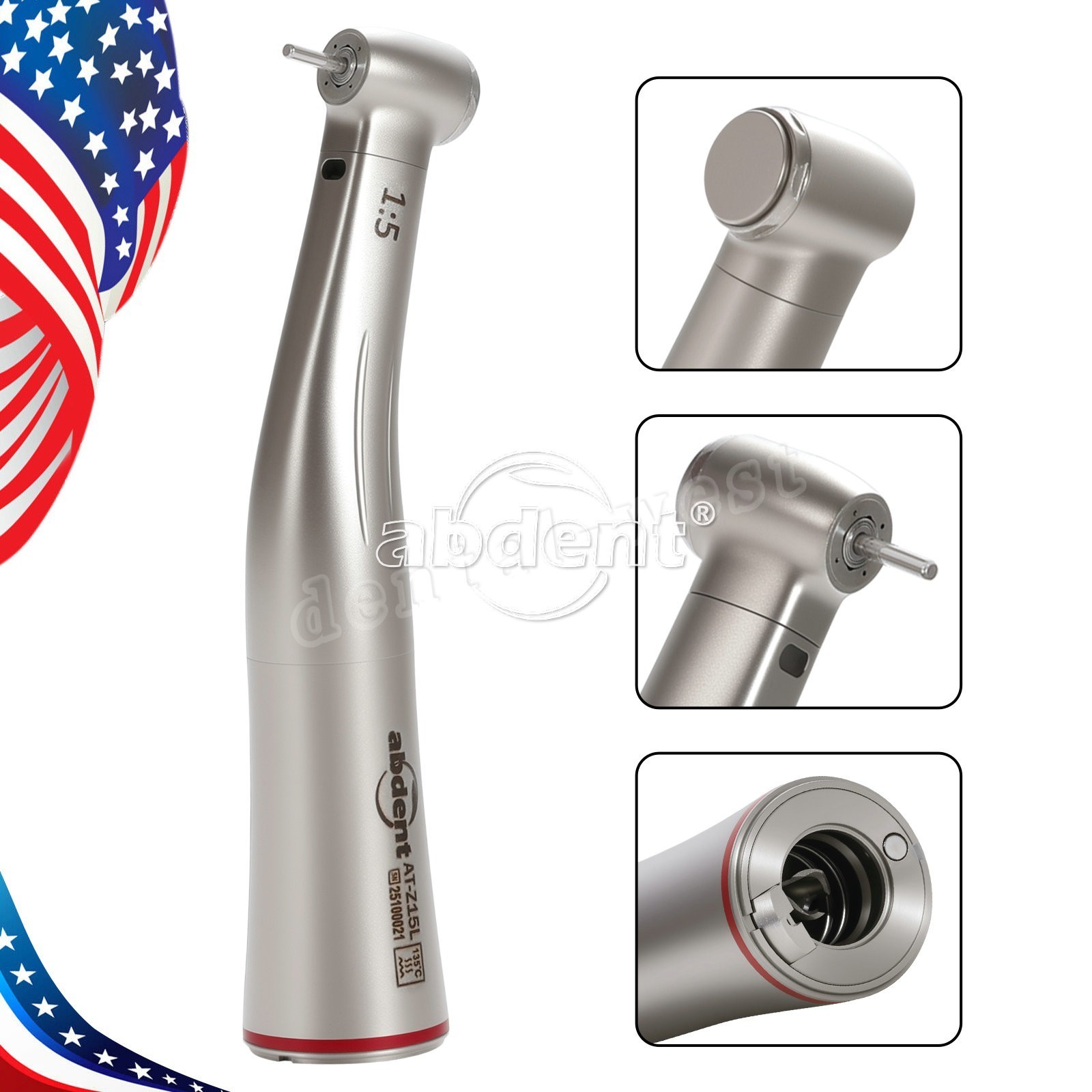 Dental 1:5 LED Fiber Optic Increasing Contra Angle NSK Style CE FDA