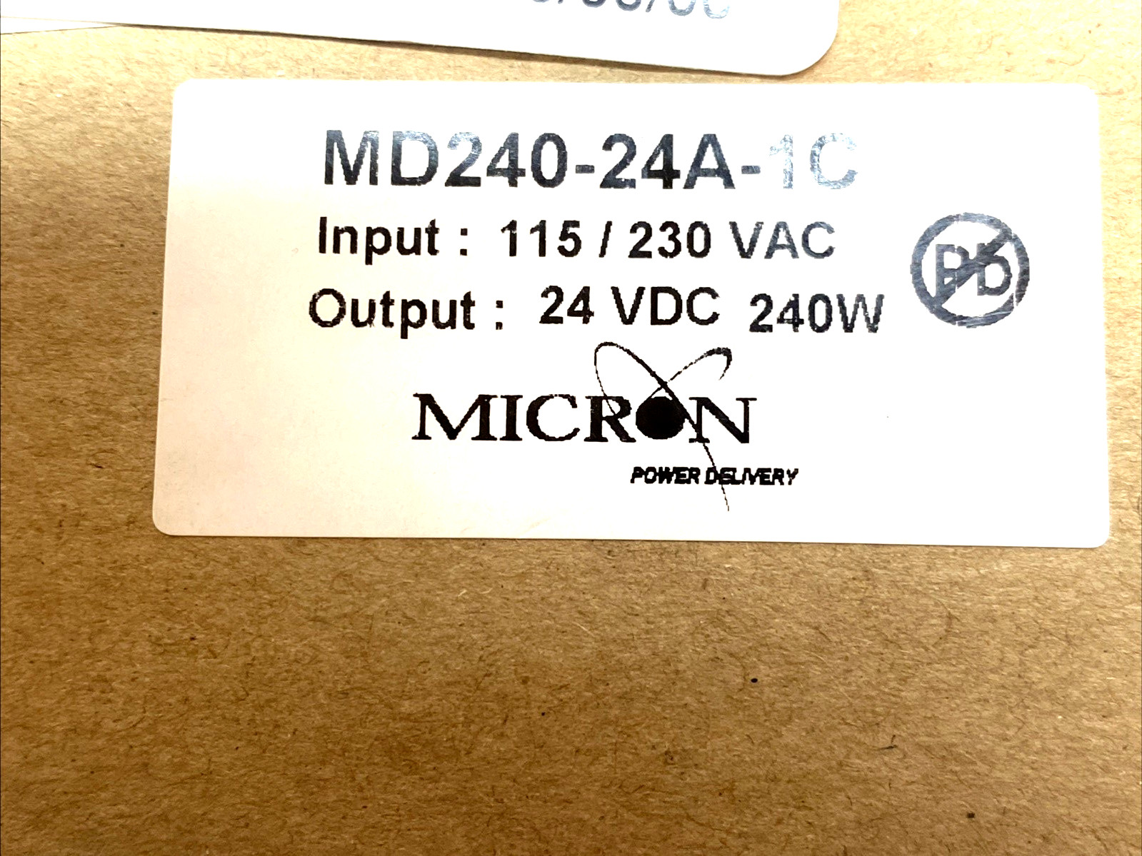 Micron MD240-24A-1C DINergy™ Power Supply, 24VDC 240W Output, Single-Phase