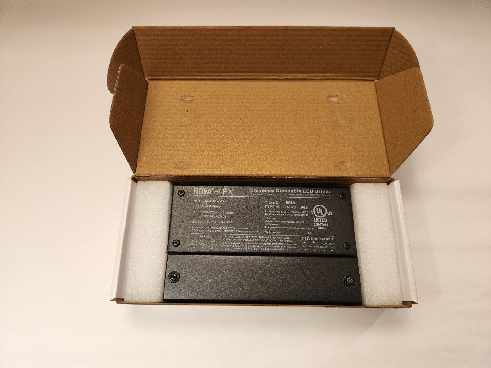 (2 PCS)NOVAFLEX NF-PS-UNV-30W-24V Universal LED Driver 24V 30W 100-277VAC