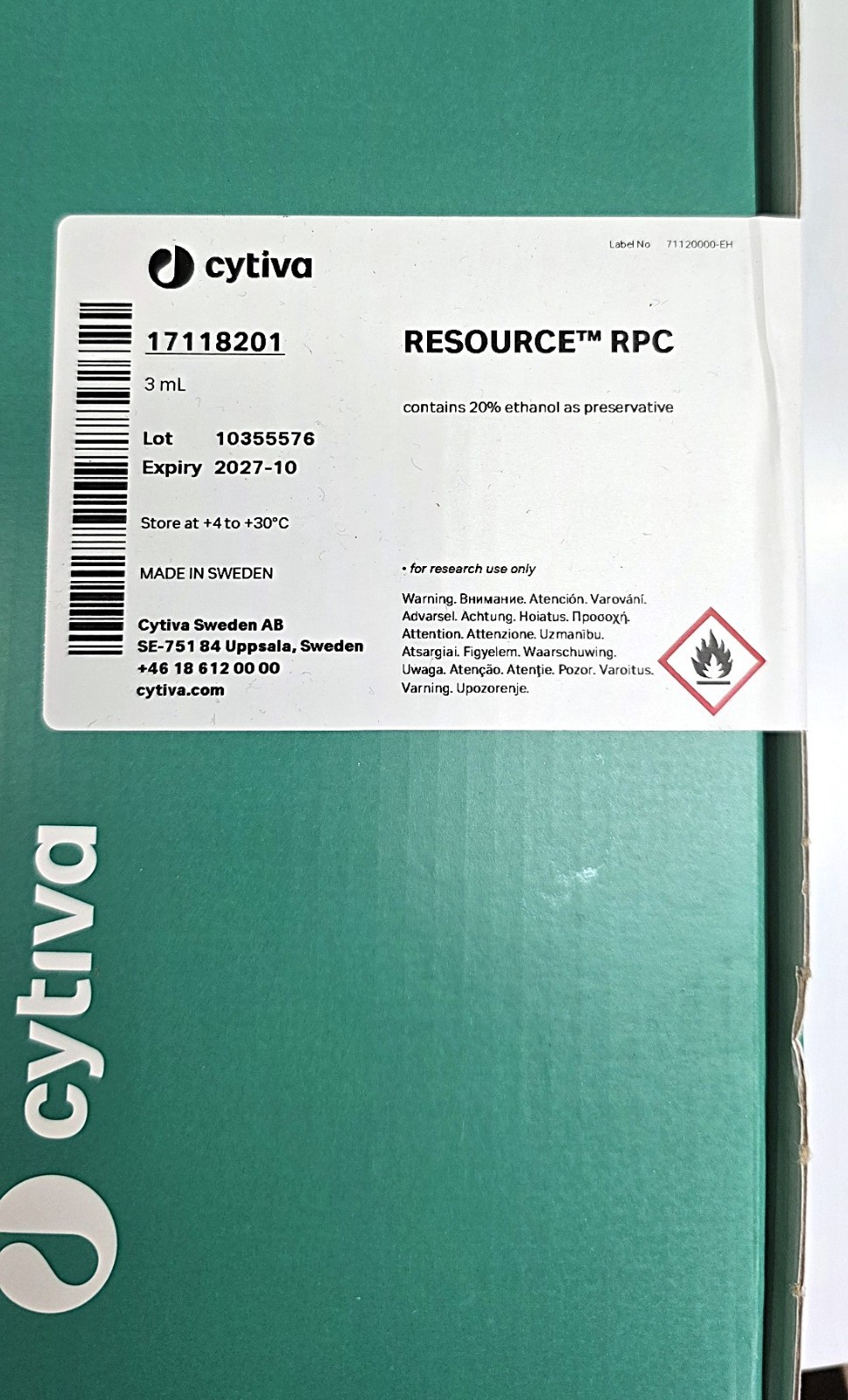 Cytiva 17118201 RESOURCE RPC Column, 3 mL ~ EXPIRY 10/2027