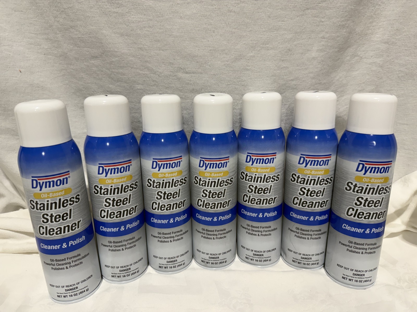 Lot of 7 Dymon 20920 Oil-Based Stainless Steel Cleaner & Polish Aerosol 16 oz