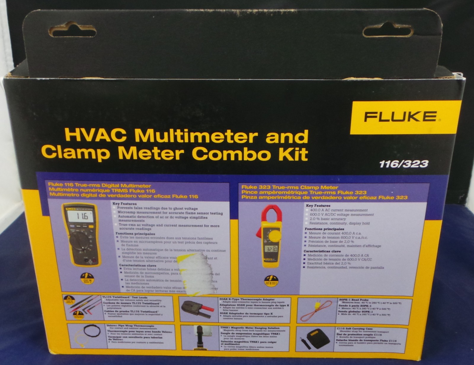 Fluke 116/323 HVAC Combo Kit and Klein Tools Multimeter and Clamp Meter NEW