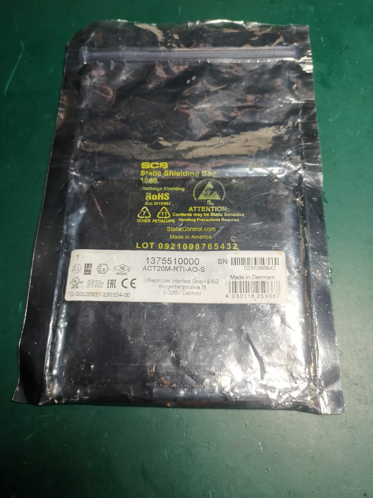 WEIDMÜLLER Isoated Pt100 Temperature Converter 1375510000 ACT20M-RTI-AO-S