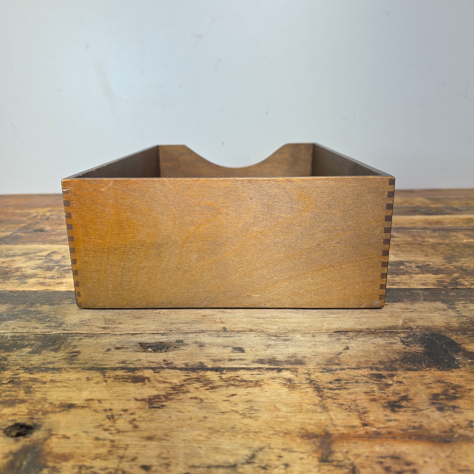 Vintage Walnut Deep Desk Tray / Document Organizer (1950s-1960s) 4.25″H