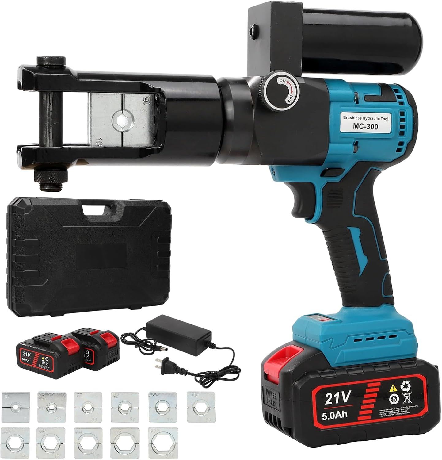 Hydraulic Crimping Tool 80KN Battery Powered 21V 5Ah Lithium-Ion 360° Rotating H