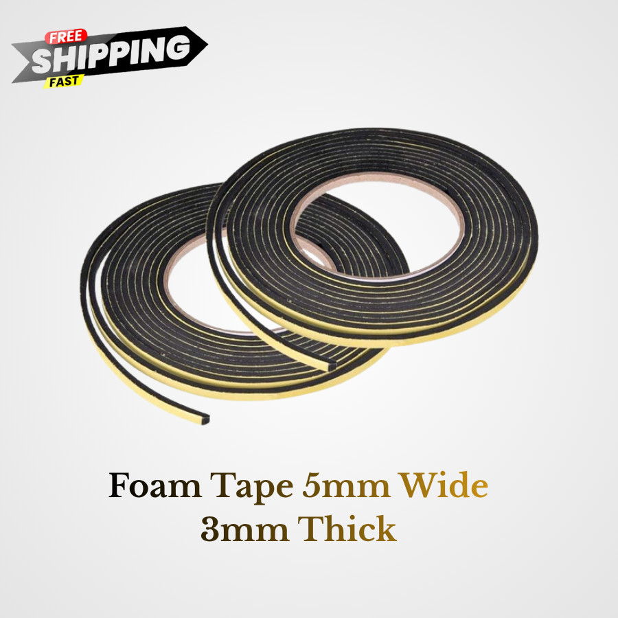 Sealing Foam Tape 5Mm Wide 3Mm Thick 4M/13Ft Long, Self Adhesive Weather Strip f