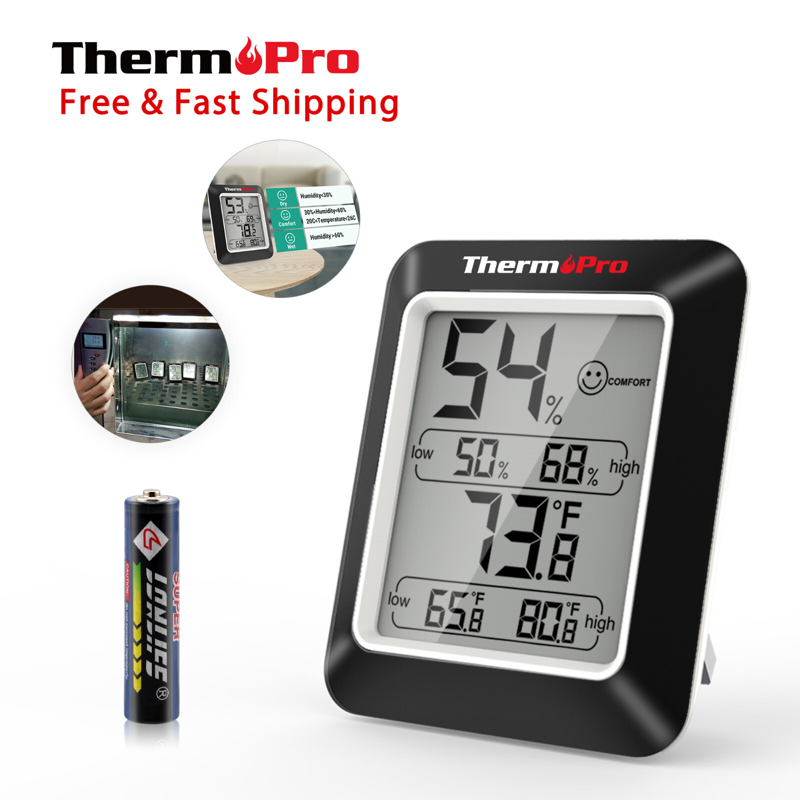 3PCS LCD Digital Indoor Hygrometer Thermometer Temperature Humidity Monitor
