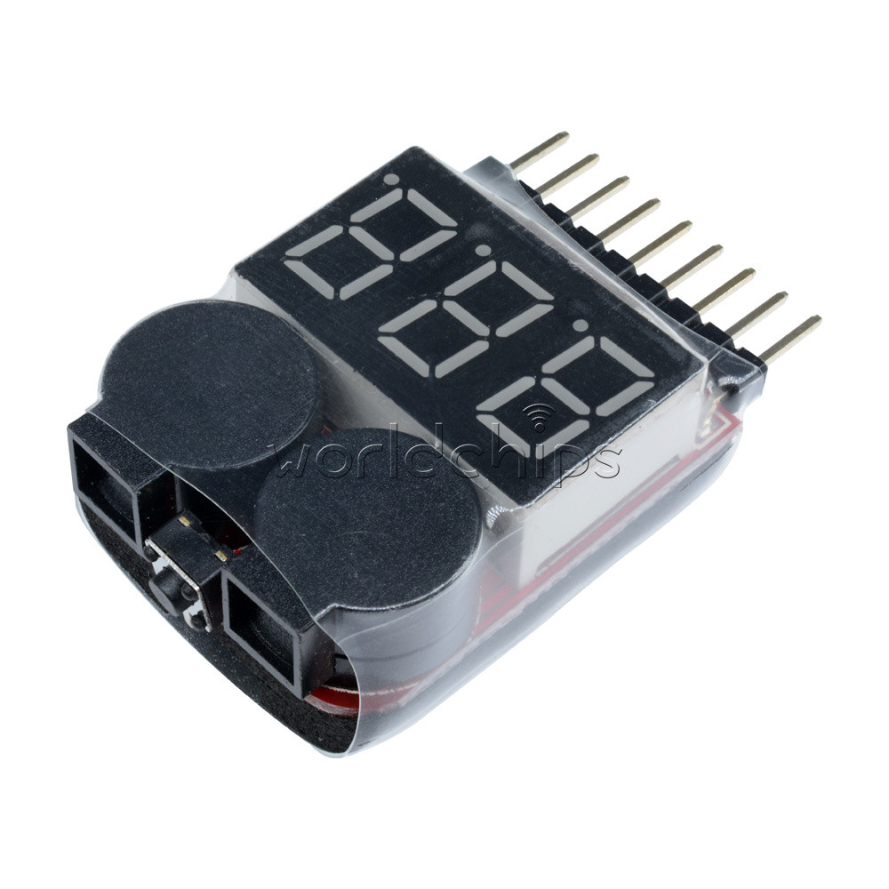 1S-8S RC Lipo Battery Low Voltage Alarm Buzzer Indicator Checker Tester LED