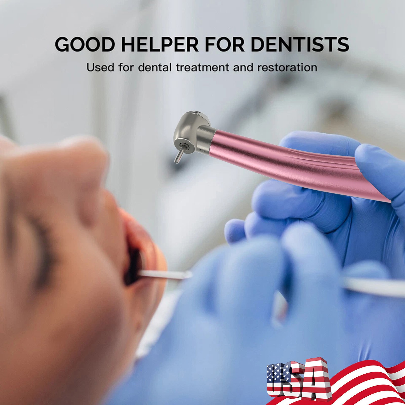 US NSK Dental High Speed Handpiece Air Turbine Anti-retraction 4 Hole Colorful