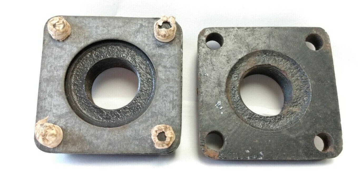 Cast Iron Housing, 1″ Dia Hole, Square Inside 4-Bolt Double Seal Flange (NEW)