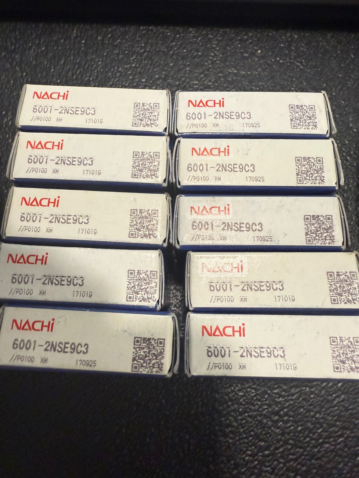 (Qty.10) 6001-2NSE9 C3 NACHI Bearings. Free Shipping Priority Mail USPS.
