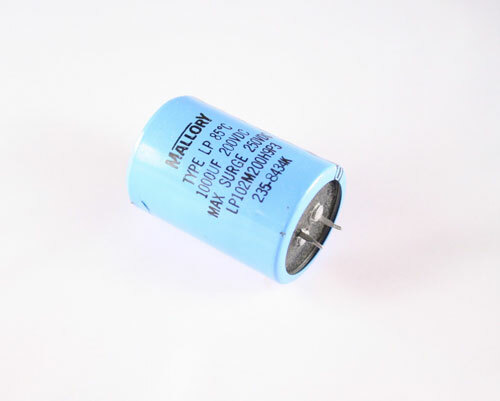 LOT OF FIVE MALLORY CAPACITOR 1,000uF 200V Aluminum Electrolytic Snap In