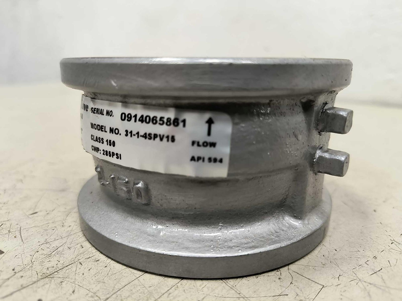 U.S. Valve 2″ 316 SS Wafer Check Valve, 31-1-4SPV16, Viton, 286 PSI, Class 150