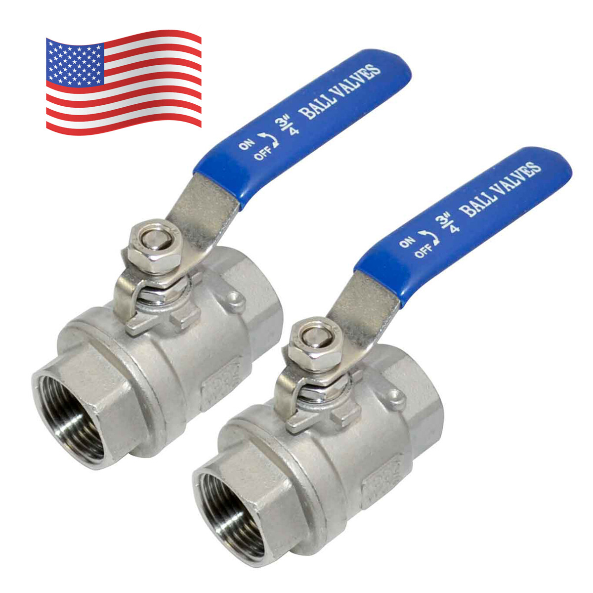 3/4 inch 3/4″ Ball Valve,316 Stainless Steel Full Port,2-Piece, 1000WOG, 2Pack