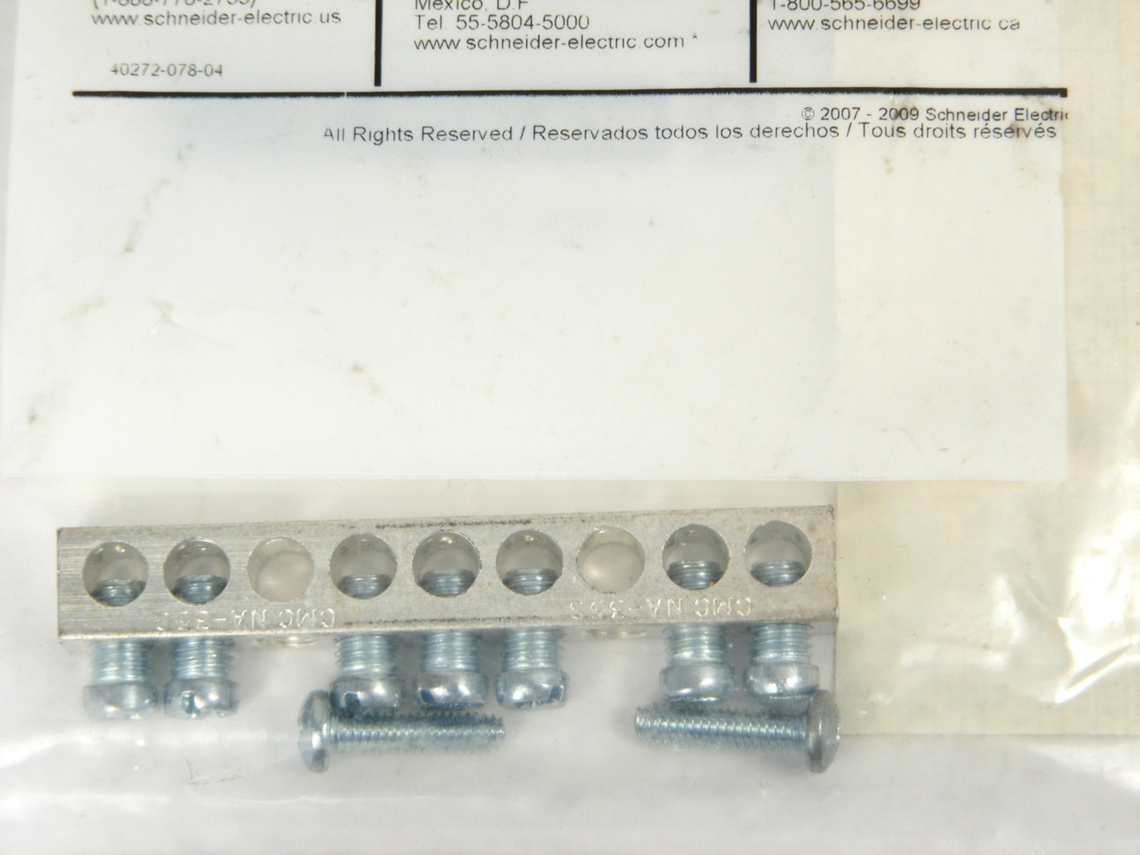 NEW SEALED Square D PK7GTA Grounding Bar Kit, 7-Terminal, 14/12 – 4 AWG Cu/Al
