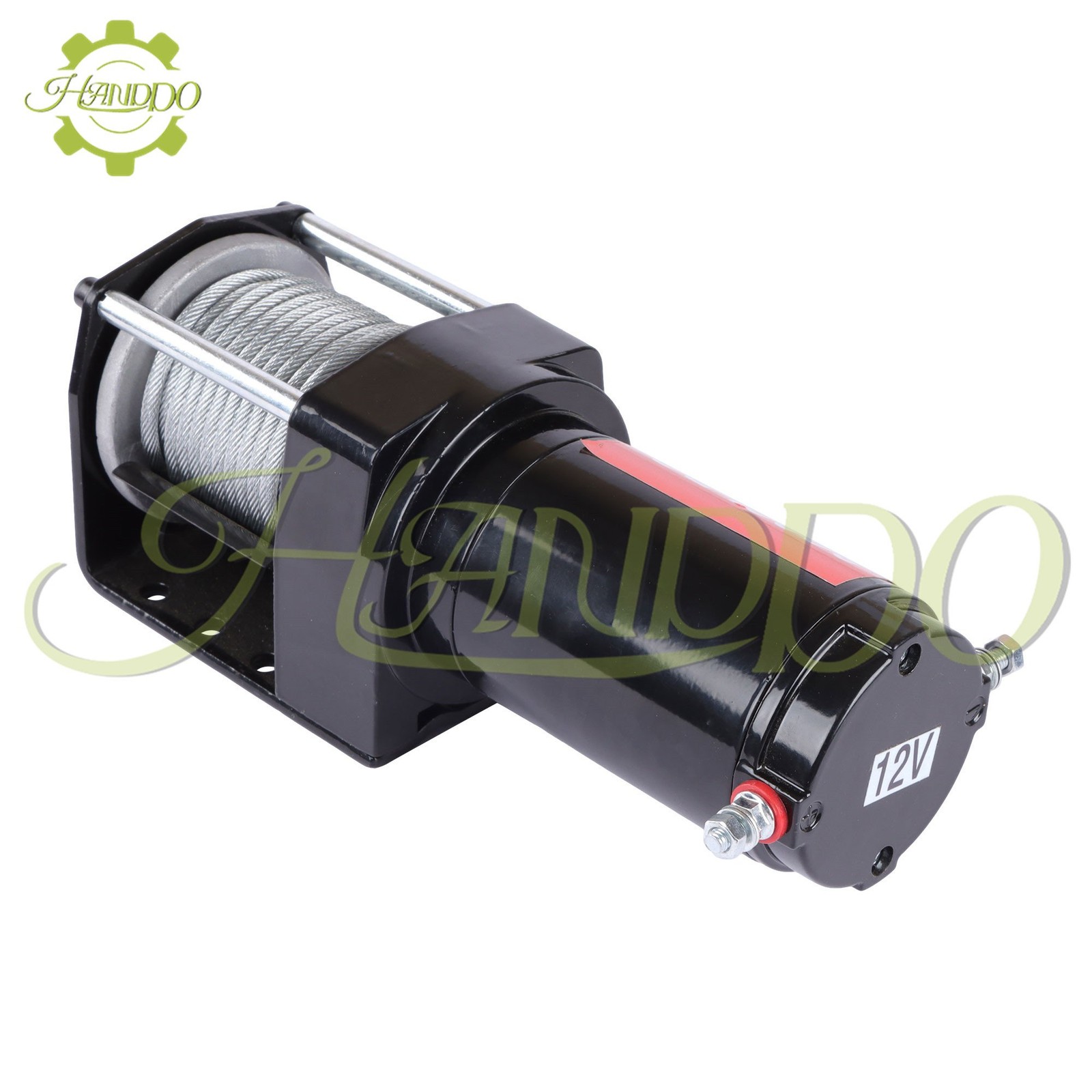 3000lbs Electric Winch 32ft Synthetic Rope 12VDC/1.3HP 2.5m Wired Remote IP55