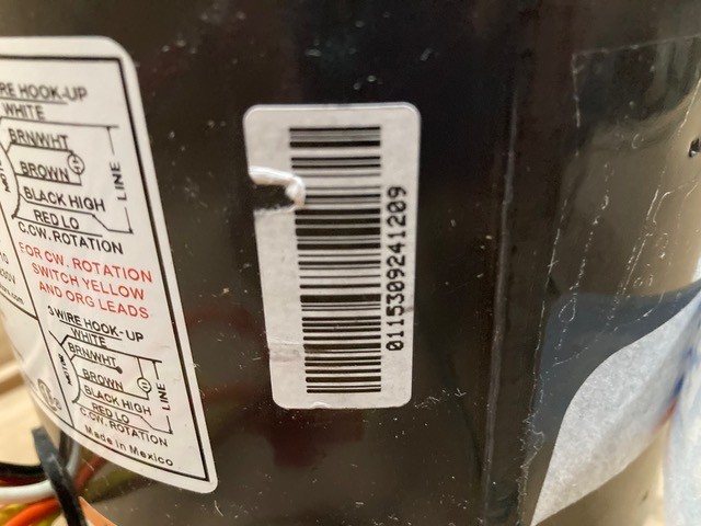 Rescue Condenser Fan Rheem 5462, 1/3-1/6 HP, 208V, Copper, Reversible Rotation