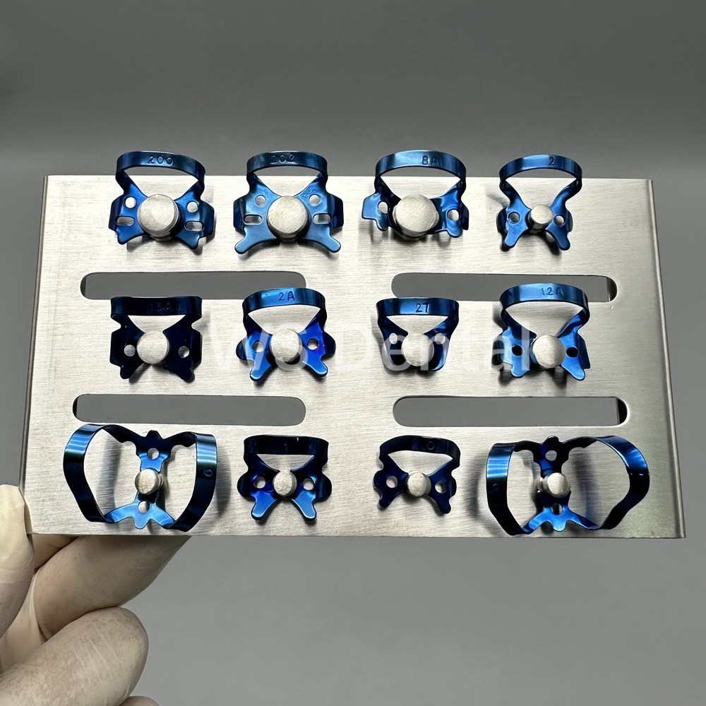 Rubber Dam Starter Kit Frame Punch Template Clamps Dental Ortho Rubber Dam Sheet