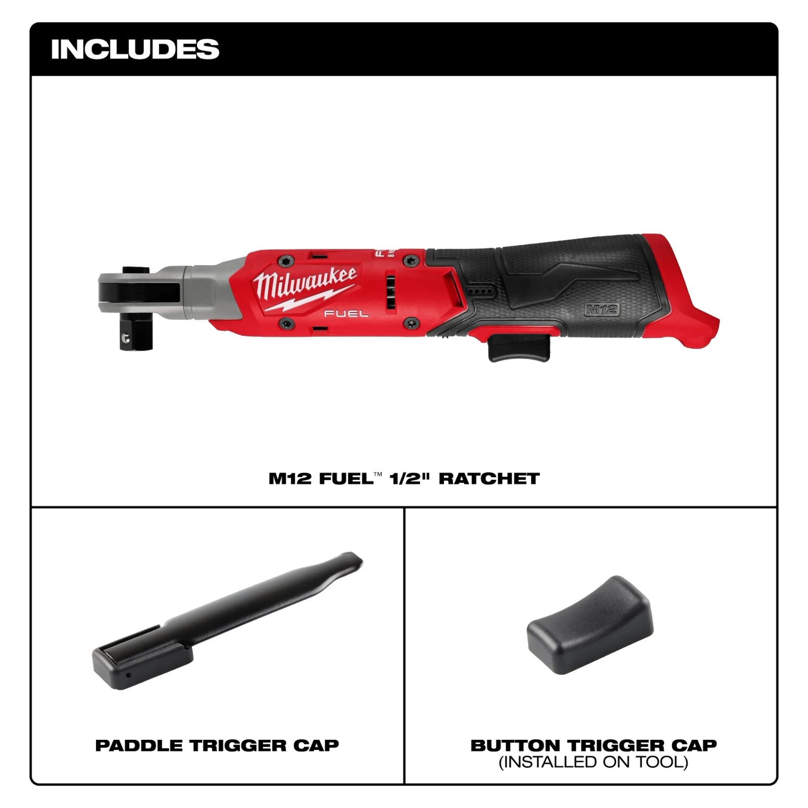 Milwaukee 3054-20 M12 FUEL 1/2 inch Ratchet Baretool NEW! Authorized USA Dealer