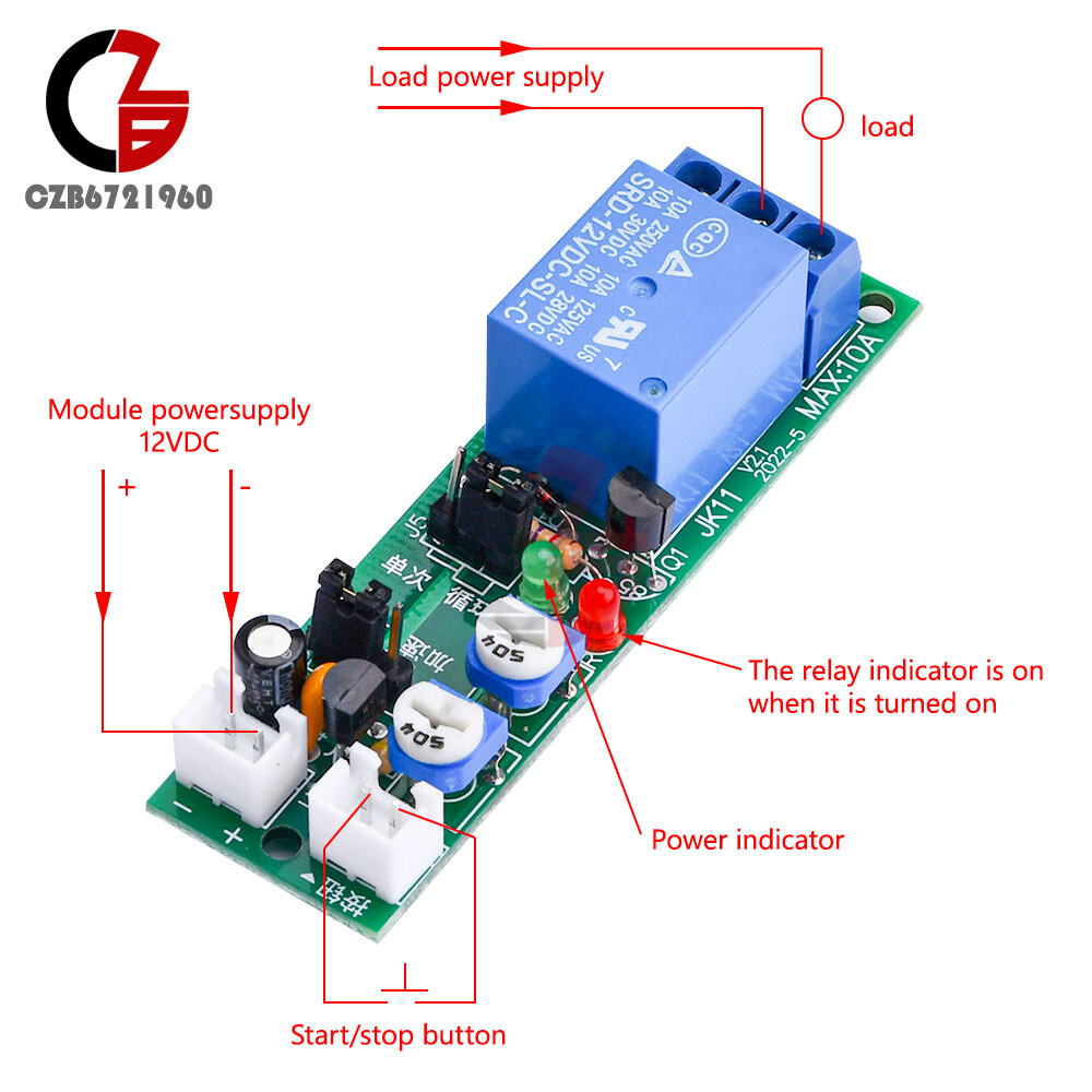 5V 12V 24V DC Infinite Cycle Delay Timer Relay Turn On-off Switch Loop Module