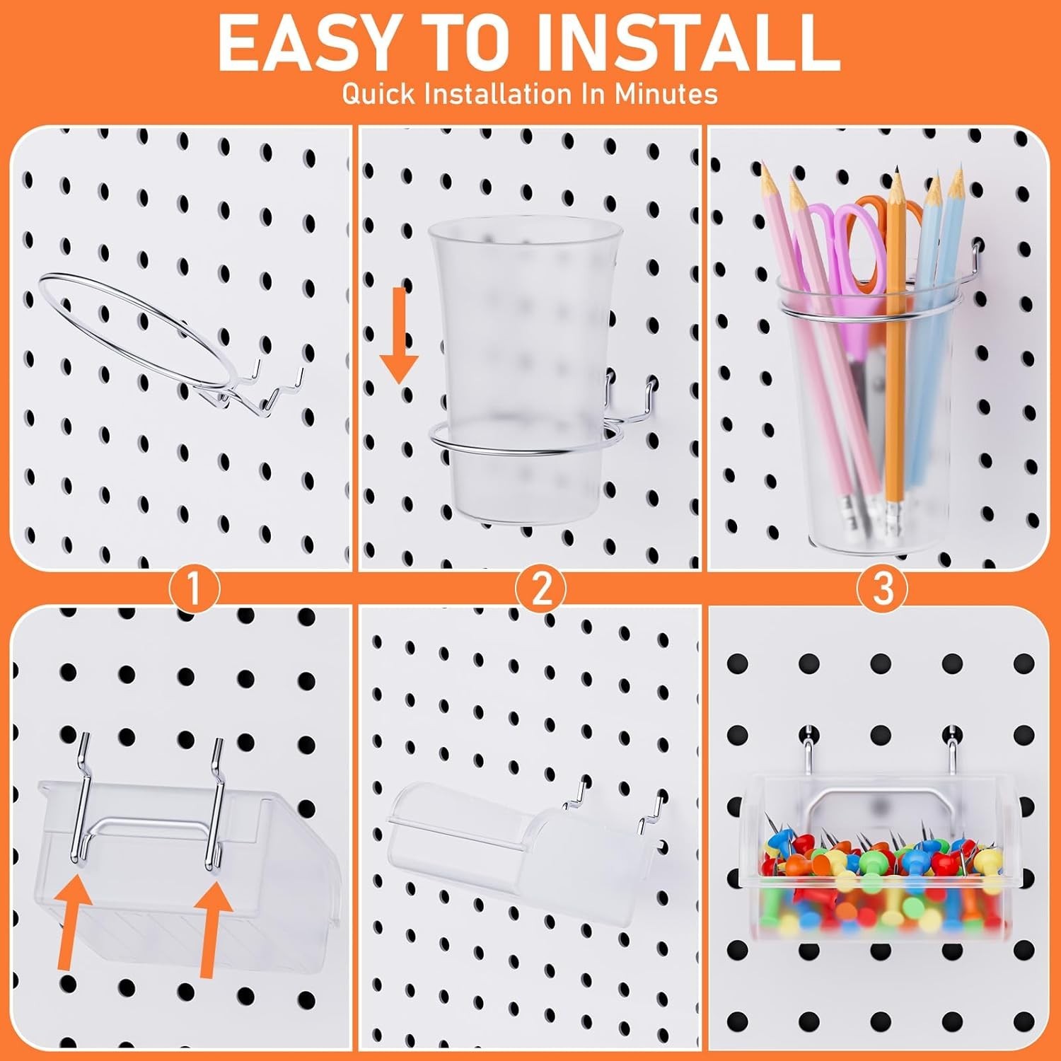 Complete 30-Piece Pegboard Accessory Set – Perfect for Craft and Garage Storage