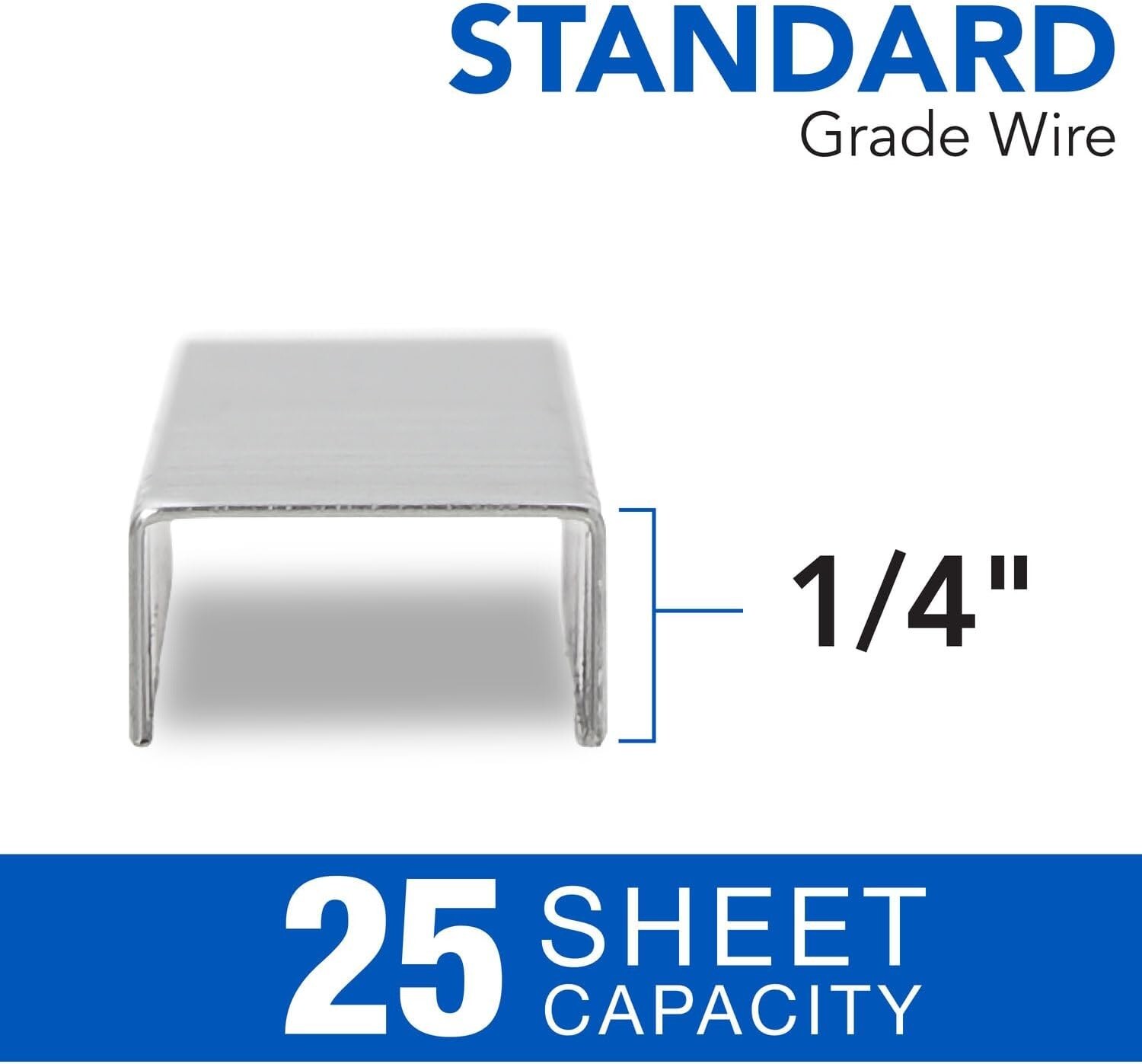 Staples Standard, 1/4 inches Length, 210/Strip, 5000/Box For Desktop Staplers