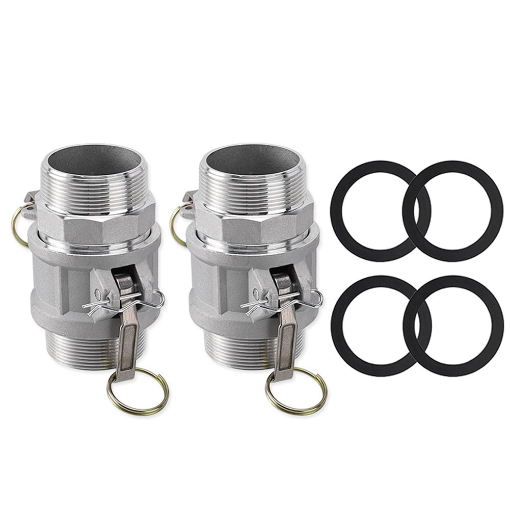 2 Pack Aluminum Camlock Fittings Type B & Type F Cam and Groove Hose Fittings A+