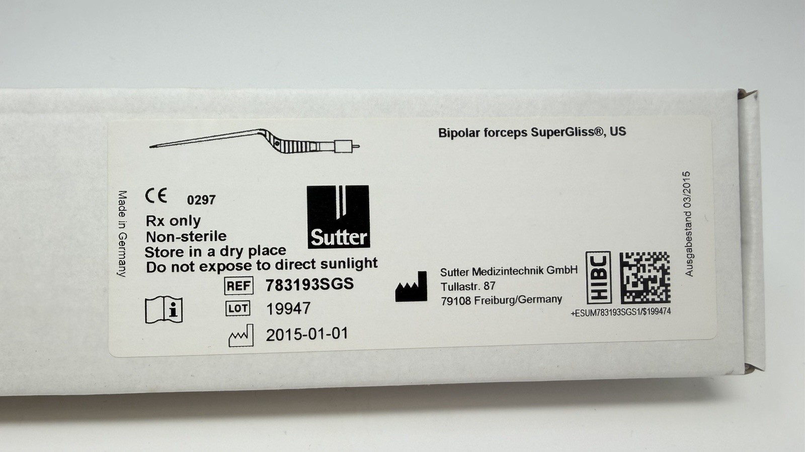 Sutter SuperGliss Non-Stick Bipolar Forceps (78 31 93SGS)