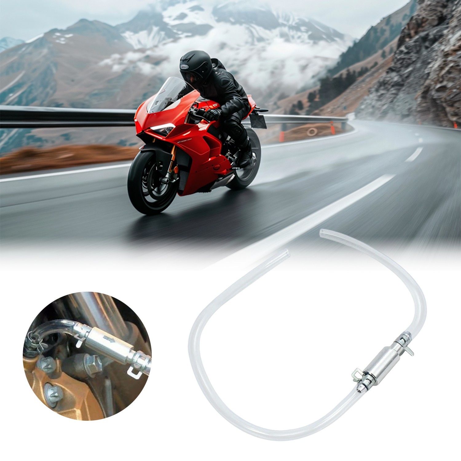 Brake Bleeder Hose- One Way Check Valve Tube Bleeding Tool for Motorcycle Clutch