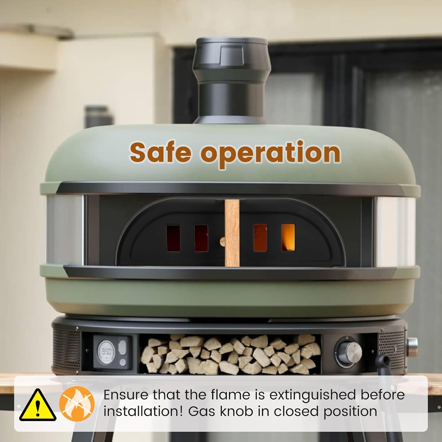 Dome Pizza Oven Door with Rope Seal,Sliding Vent Control,Compatible with Gozney