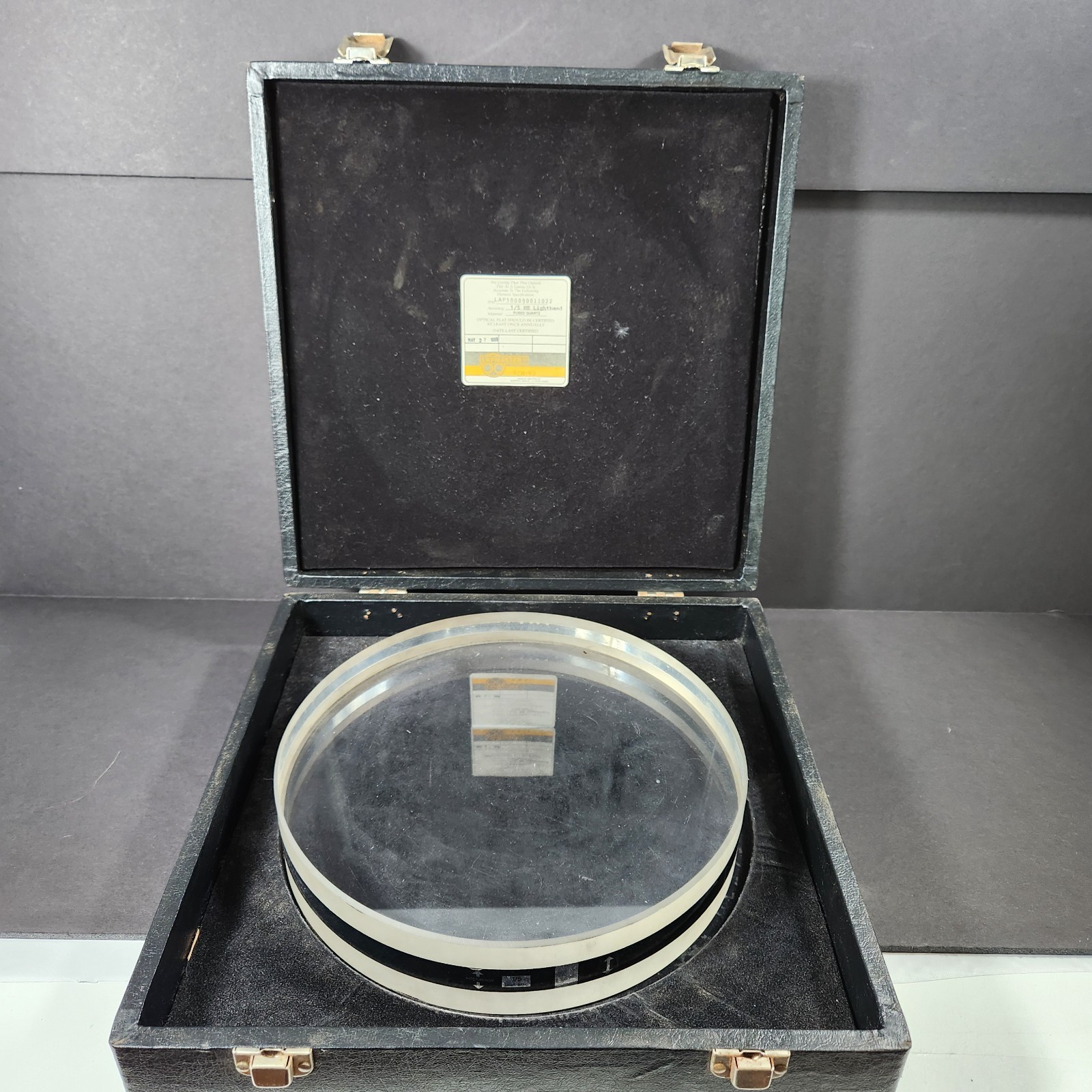 Lapmaster Fused Quartz Optical Flat: 10″ Dual Sided Surface SN43