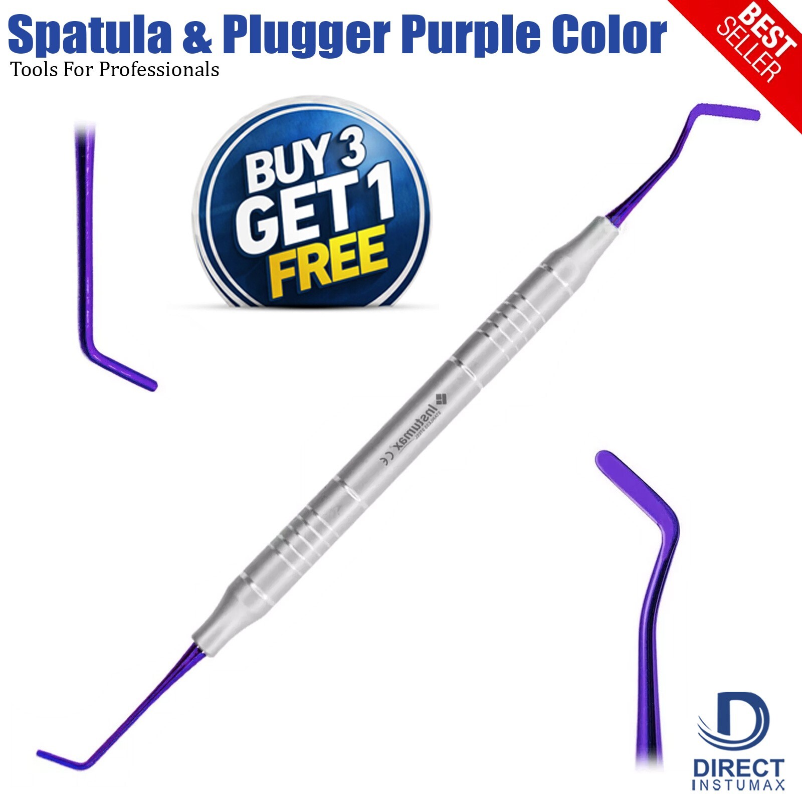 Dental Filling Tools Set Titanium Spatula & Plugger with Colorful Tips