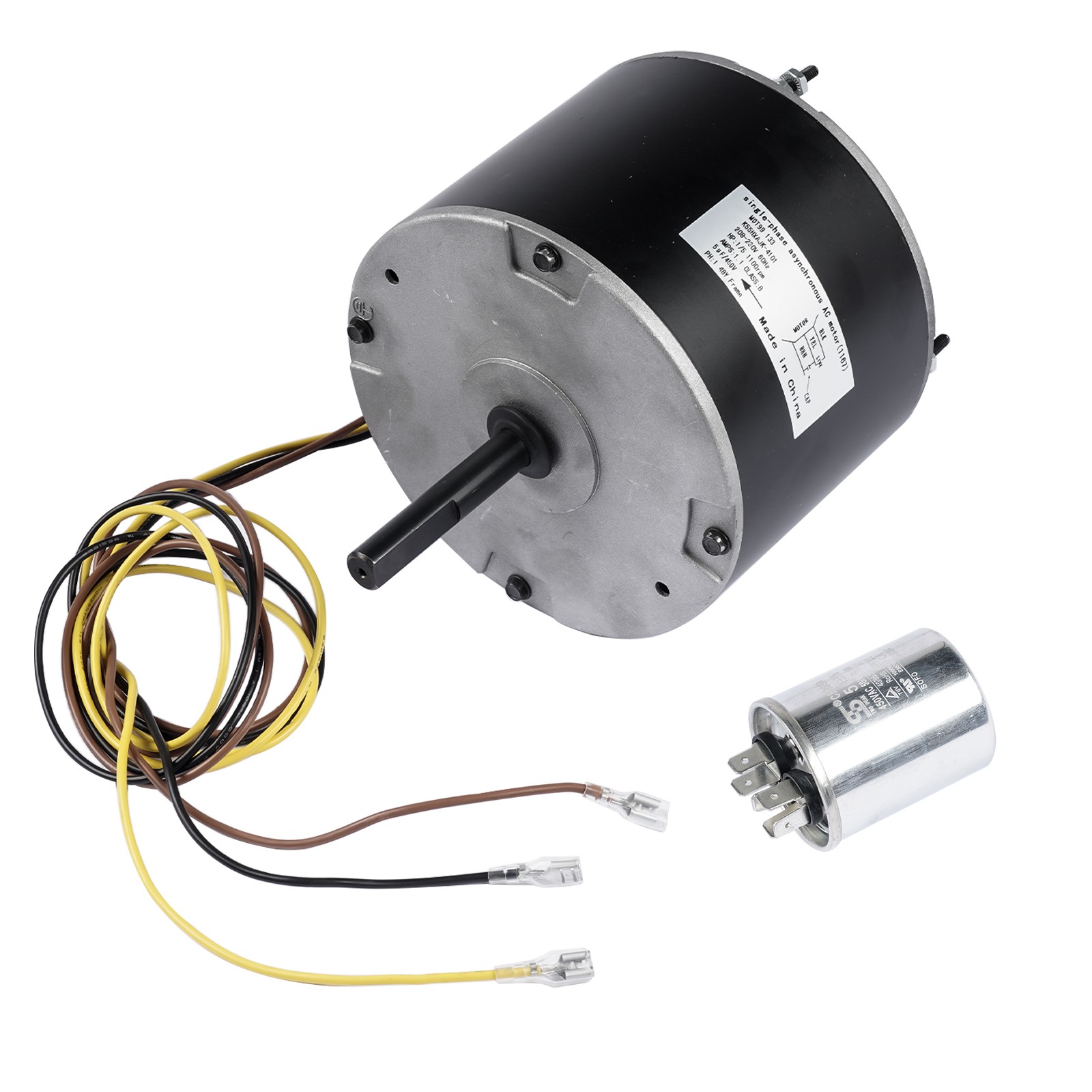 1/5 HP 208/230V Fan Motor 1100RPM Iron Black Replacement for GE Genteq HB38GR219