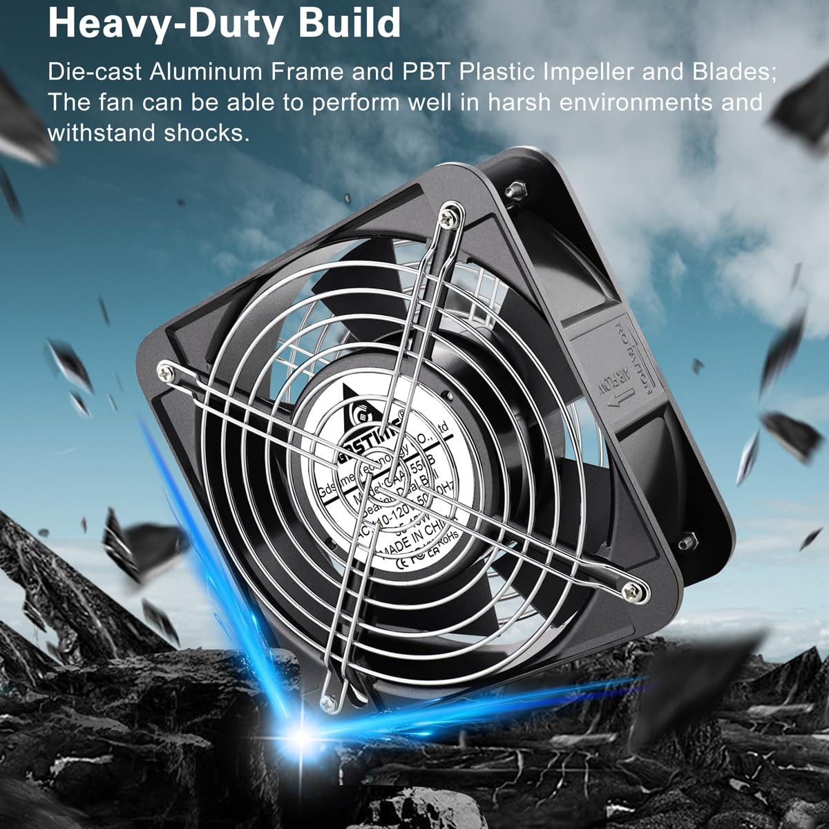 GDSTIME AXIAL Fan 15050, 110V 120V AC 150mm x 150mm x 50mm Fan, Ventilation Exha