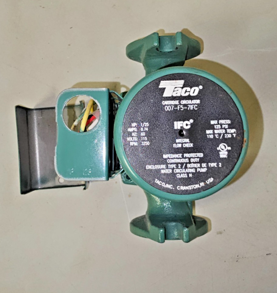 Taco 007-F5-7IFC Cast Iron Circulator, 1/25 HP (DEFECTIVE, PARTS ONLY)