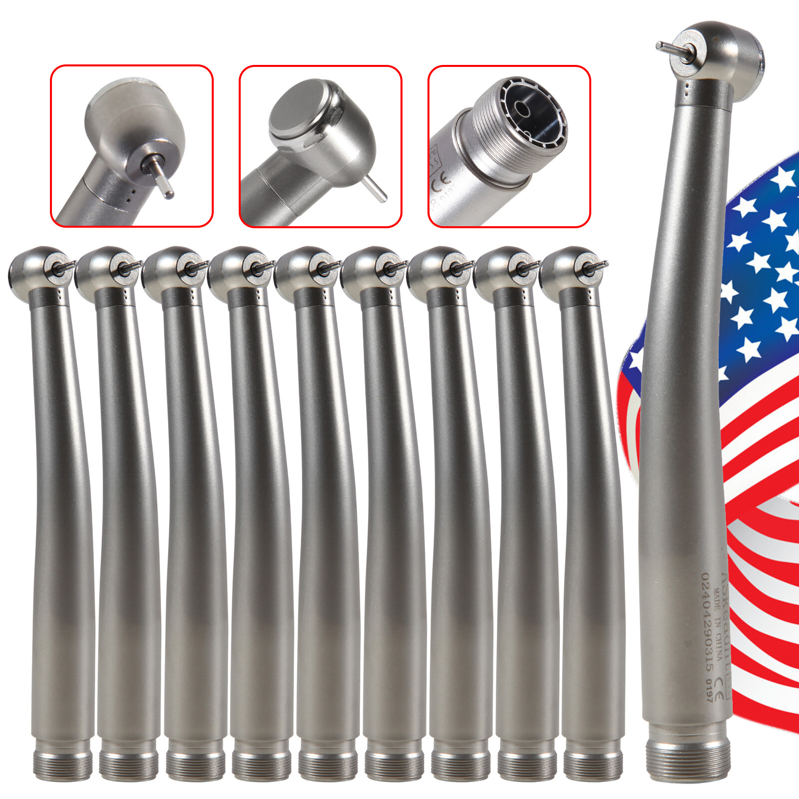 1-10 NSK PANA MAX Style Dental High Speed Handpiece Push Button 2 Holes Borden