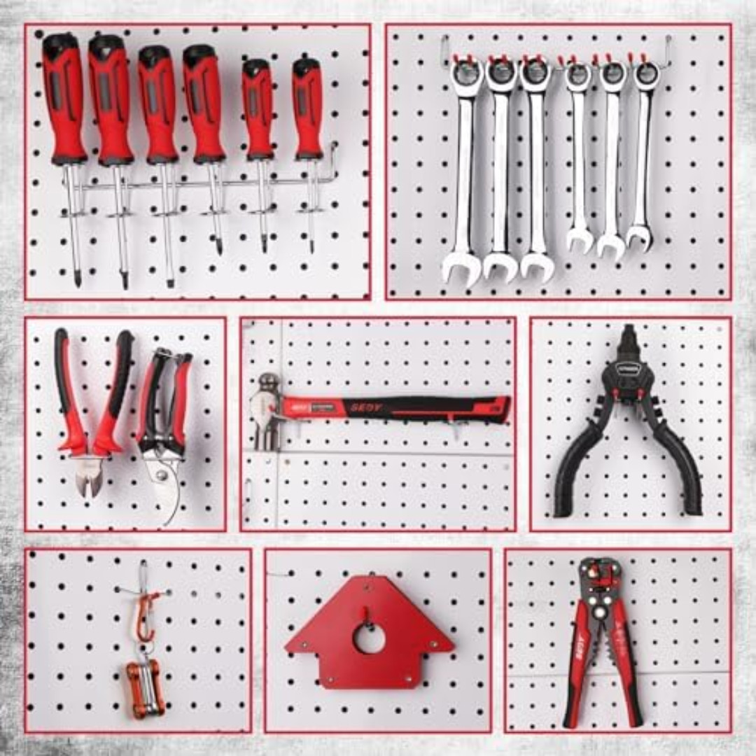 Ultimate 121-Piece Pegboard Hooks Set, Pegboard Accessories with Metal Hooks, Du