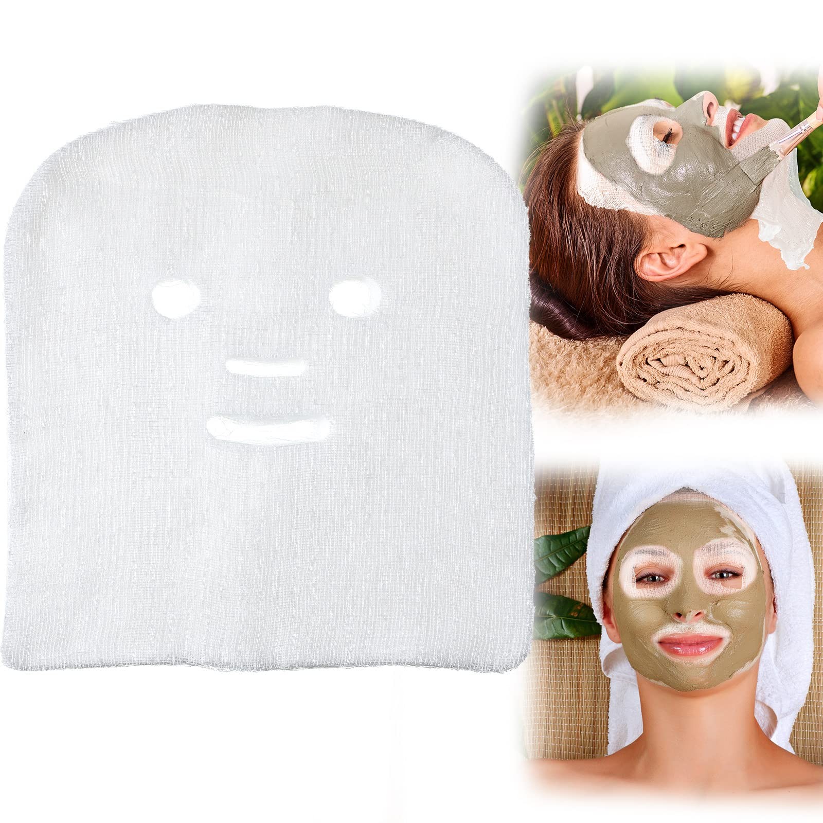 Leelosp 100 Pieces Gauze Mask Large Precut Face 1 Count (Pack of 100)