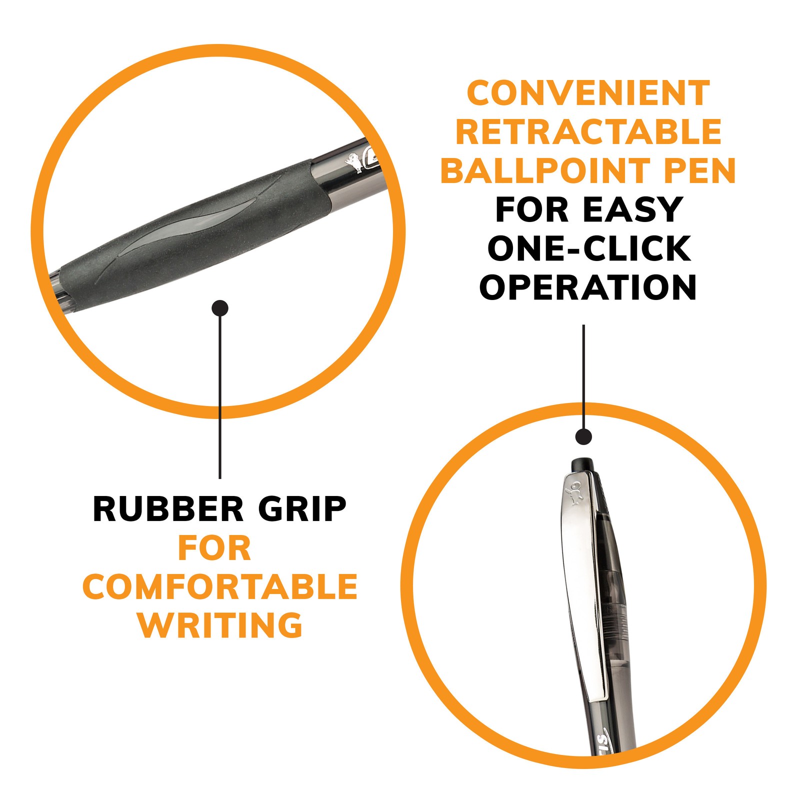BIC Glide Black Retractable Ballpoint Pens, Medium Point (1.0mm), 12-Count,