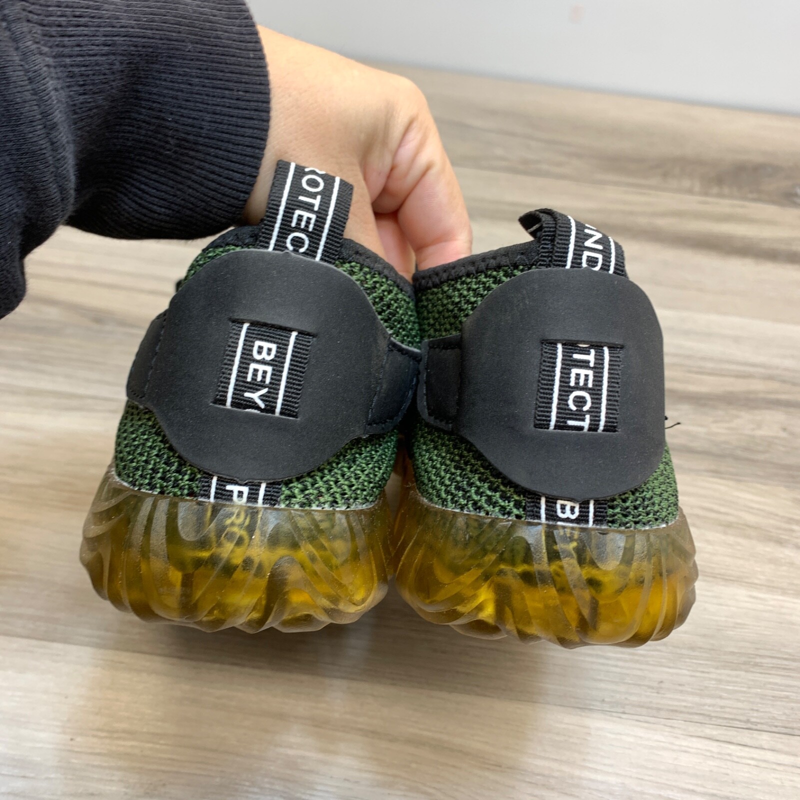 Indestructible Work Safety Toe Breathable Green Black Lace Up Shoes Mens 12 / 45