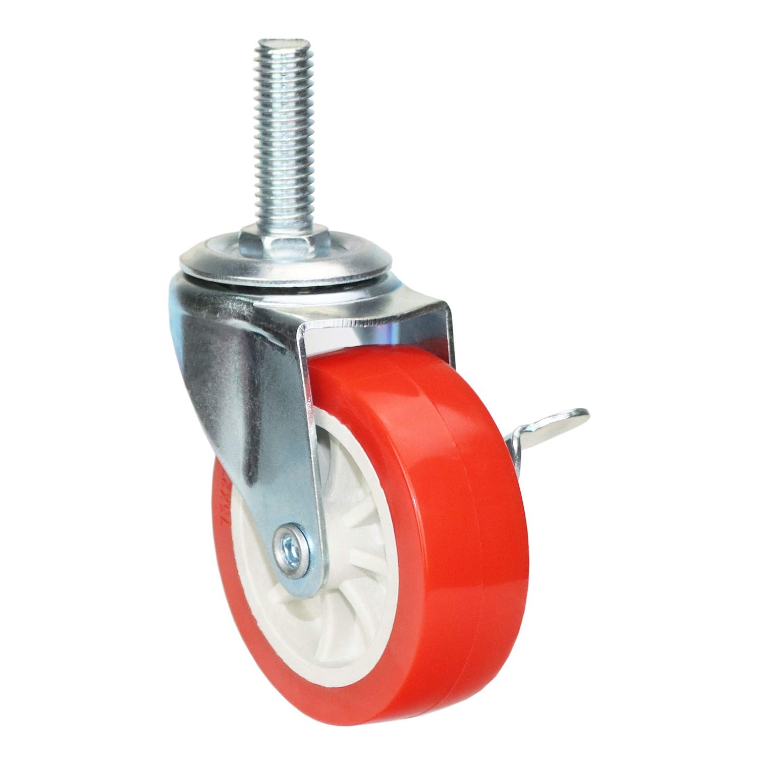 3 Inch American Size Threaded Stem Swivel Caster Wheels Heavy Duty Non Marking R
