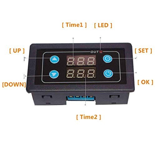 AC 85-265V Timer Delay Relay Module 0-999s/min/h Digital LED Cycle Switch for
