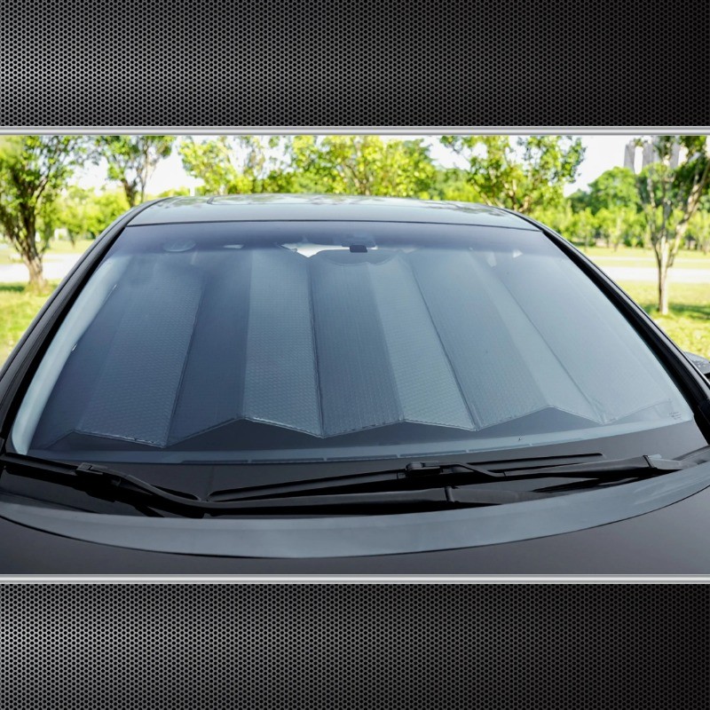Auto Drive Holographic Black Accordion Sunshade Universal Size 1 Pack