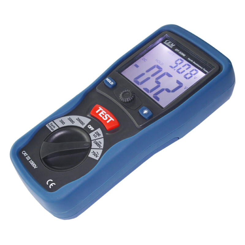 CEM DT-5300 Earth Ground Resistance Testers Backlight Low Battery Indication
